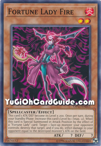 Yu-Gi-Oh Card: Fortune Lady Fire