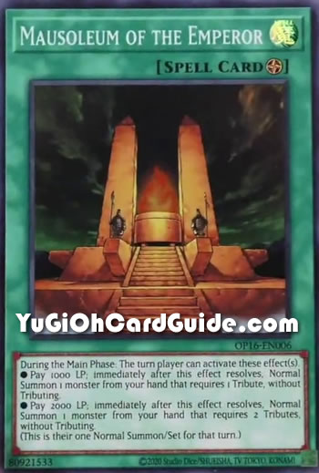 Yu-Gi-Oh Card: Mausoleum of the Emperor