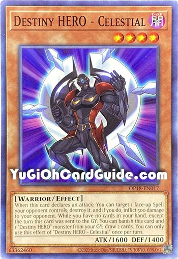 Yu-Gi-Oh Card: Destiny HERO - Celestial