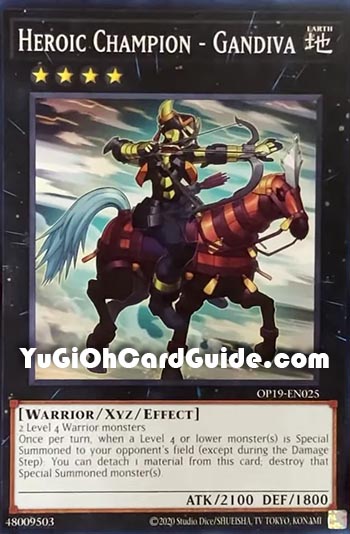 Yu-Gi-Oh Card: Heroic Champion - Gandiva