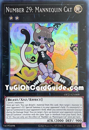 Yu-Gi-Oh Card: Number 29: Mannequin Cat