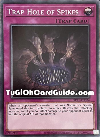 Yu-Gi-Oh Card: Trap Hole of Spikes