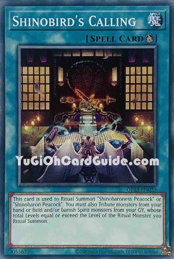 Yu-Gi-Oh Card: Shinobird's Calling