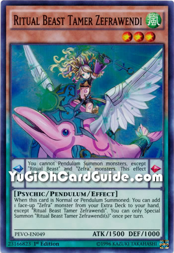 Yu-Gi-Oh Card: Ritual Beast Tamer Zefrawendi