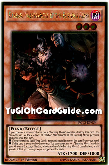 Yu-Gi-Oh Card: Barbar, Malebranche of the Burning Abyss