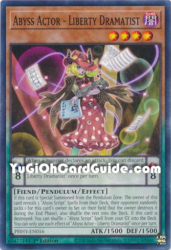 Yu-Gi-Oh Card: Abyss Actor - Liberty Dramatist