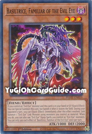 Yu-Gi-Oh Card: Basiltrice, Familiar of the Evil Eye