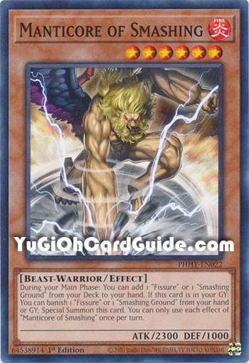 Yu-Gi-Oh Card: Manticore of Smashing