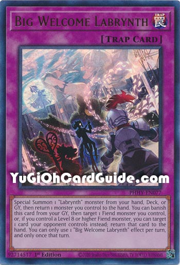 Big Welcome Labrynth PHHY-KR077 – Korean Rare Yu-Gi-Oh! Card – Near Mint