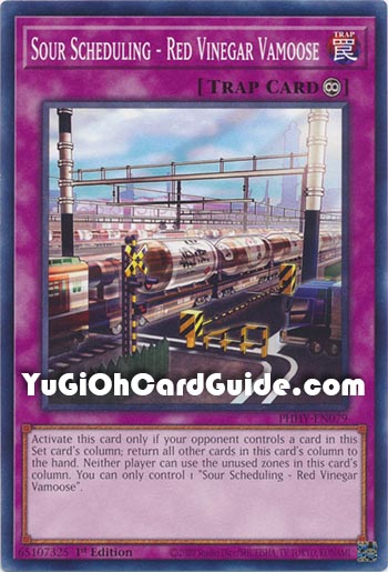 Yu-Gi-Oh Card: Sour Scheduling - Red Vinegar Vamoose