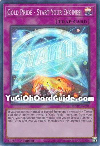 Yu-Gi-Oh Card: Gold Pride - Start Your Engines!