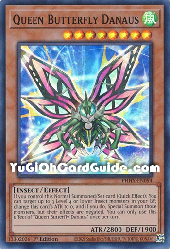 Yu-Gi-Oh Card: Queen Butterfly Danaus