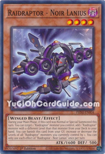 Yu-Gi-Oh Card: Raidraptor - Noir Lanius