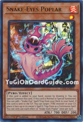 Yu-Gi-Oh Card: Snake-Eyes Poplar