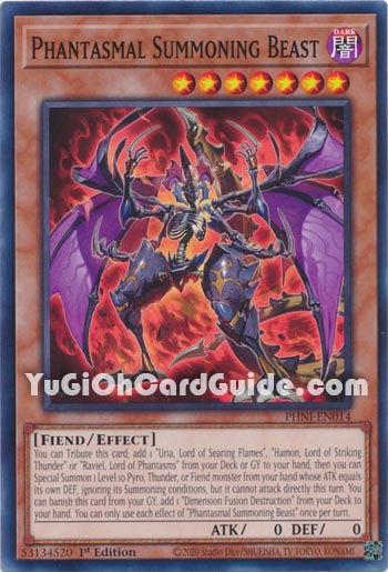 Yu-Gi-Oh Card: Phantasmal Summoning Beast