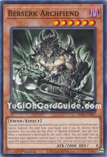 Yu-Gi-Oh Card: Berserk Archfiend
