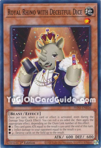 Yu-Gi-Oh Card: Royal Rhino with Deceitful Dice