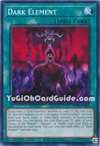 Yu-Gi-Oh Card: Dark Element