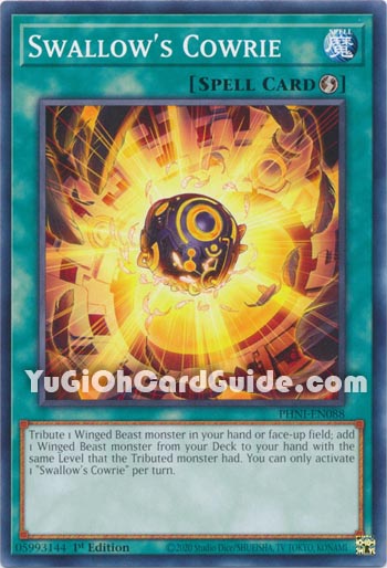 Yu-Gi-Oh Card: Swallow's Cowrie
