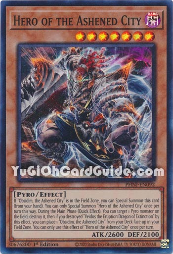 Yu-Gi-Oh Card: Hero of the Ashened City