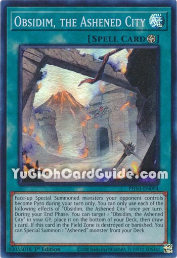 Yu-Gi-Oh Card: Obsidim, the Ashened City