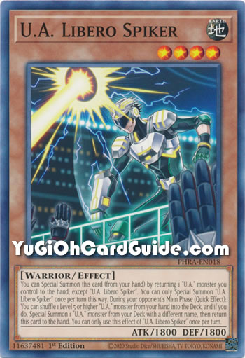 Yu-Gi-Oh Card: U.A. Libero Spiker