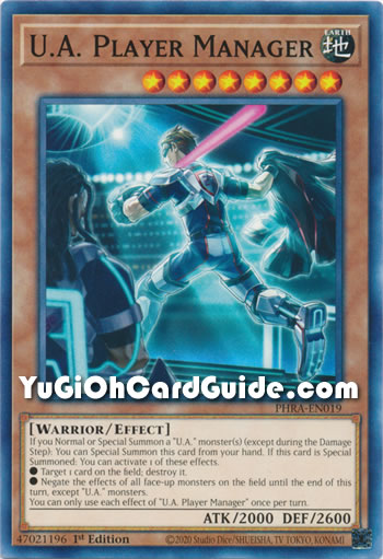 Yu-Gi-Oh Card: U.A. Player Manager