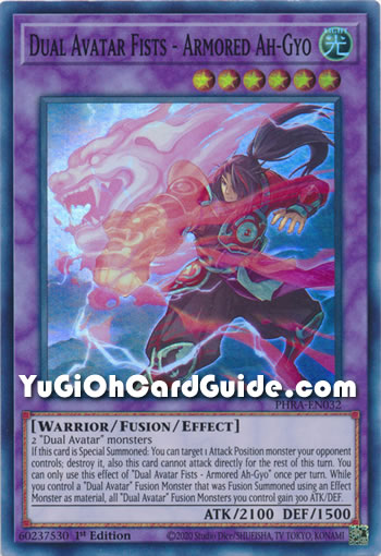 Yu-Gi-Oh Card: Dual Avatar Fists - Armored Ah-Gyo