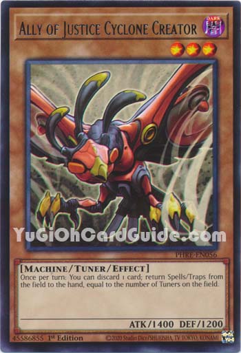 Yu-Gi-Oh Card: Ally of Justice Cyclone Creator