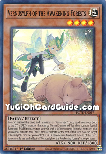 Yu-Gi-Oh Card: Vernusylph of the Awakening Forests