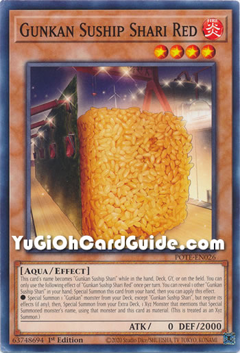 Yu-Gi-Oh Card: Gunkan Suship Shari Red