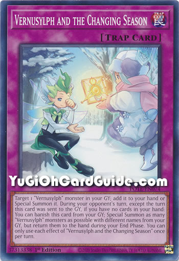 Yu-Gi-Oh Card: Vernusylph and the Changing Season