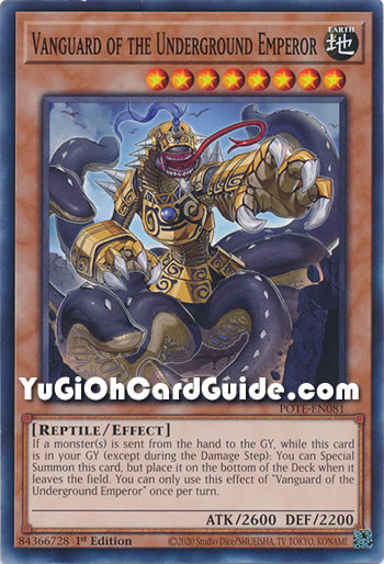 Yu-Gi-Oh Card: Vanguard of the Underground Emperor