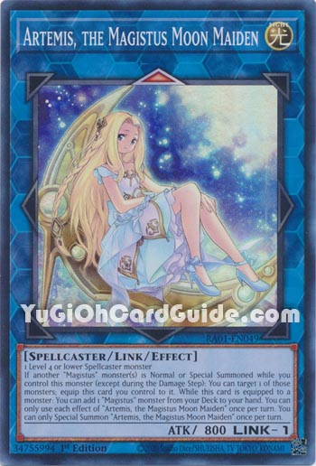 Yu-Gi-Oh Card: Artemis, the Magistus Moon Maiden