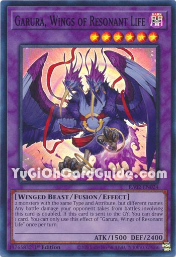 Yu-Gi-Oh Card: Garura, Wings of Resonant Life