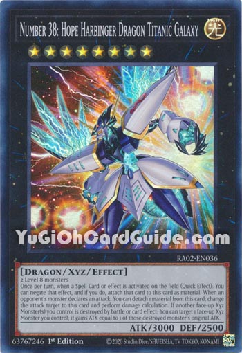 Yu-Gi-Oh Card: Number 38: Hope Harbinger Dragon Titanic Galaxy
