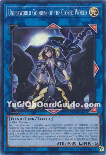 Yu-Gi-Oh Card: Underworld Goddess of the Closed World