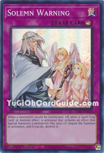 Yu-Gi-Oh Card: Solemn Warning
