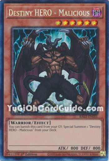 Yu-Gi-Oh Card: Destiny HERO - Malicious