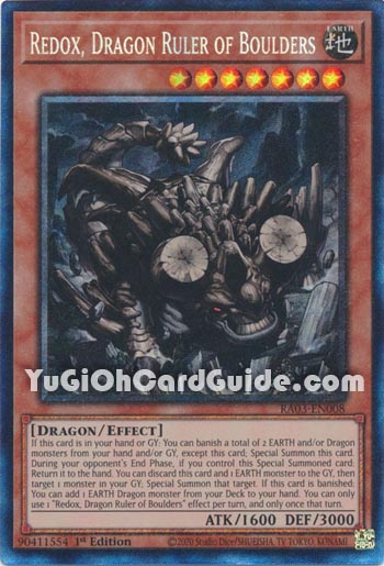 Yu-Gi-Oh Card: Redox, Dragon Ruler of Boulders