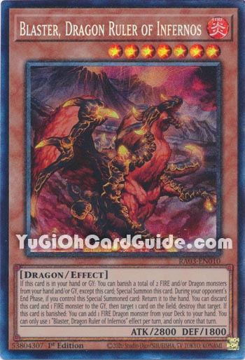 Yu-Gi-Oh Card: Blaster, Dragon Ruler of Infernos