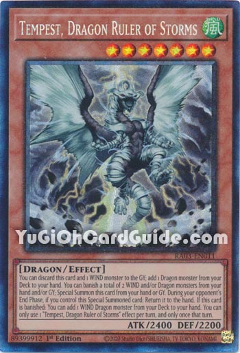 Yu-Gi-Oh Card: Tempest, Dragon Ruler of Storms