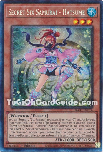 Yu-Gi-Oh Card: Secret Six Samurai - Hatsume