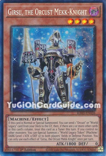 Yu-Gi-Oh Card: Girsu, the Orcust Mekk-Knight