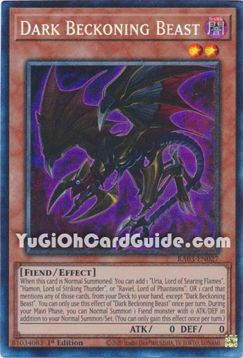 Yu-Gi-Oh Card: Dark Beckoning Beast