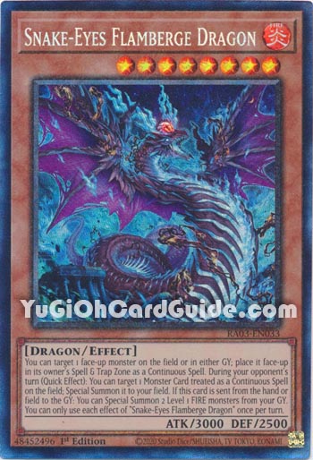 Yu-Gi-Oh Card: Snake-Eyes Flameberge Dragon