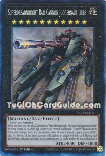 Yu-Gi-Oh Card: Superdreadnought Rail Cannon Juggernaut Liebe