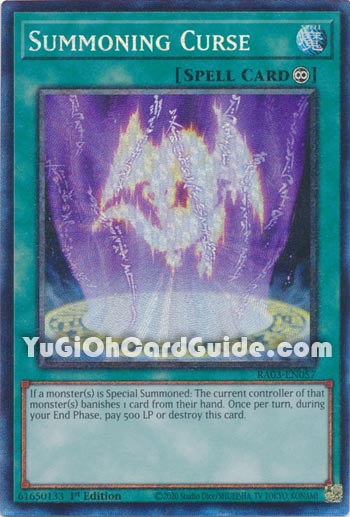 Yu-Gi-Oh Card: Summoning Curse