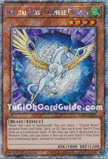 Yu-Gi-Oh Card: Crystal Beast Sapphire Pegasus