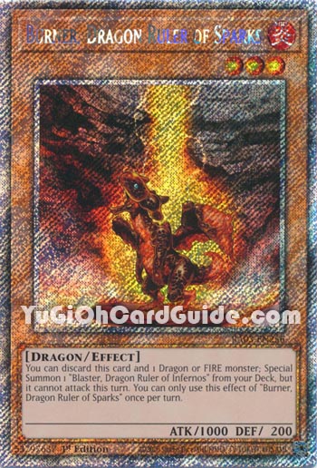 Yu-Gi-Oh Card: Burner, Dragon Ruler of Sparks